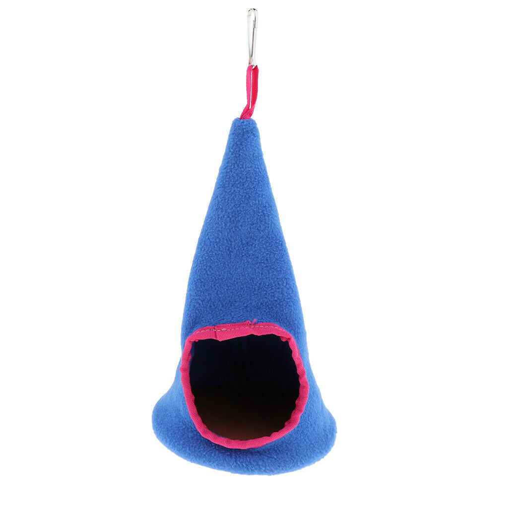Peaked Flannelette Hammock Sleeping Bag for Small Animals Dark-blue