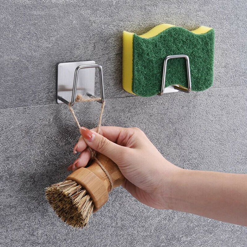 Kitchen Stainless Steel Sponges Holder Sink Accessories Storage Organiz.l8