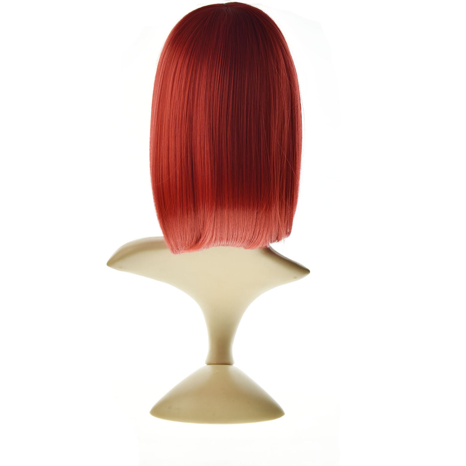 14" Womens Straight Bob Wig Women Wigs with Bangs Synthetic Party Wigs Red