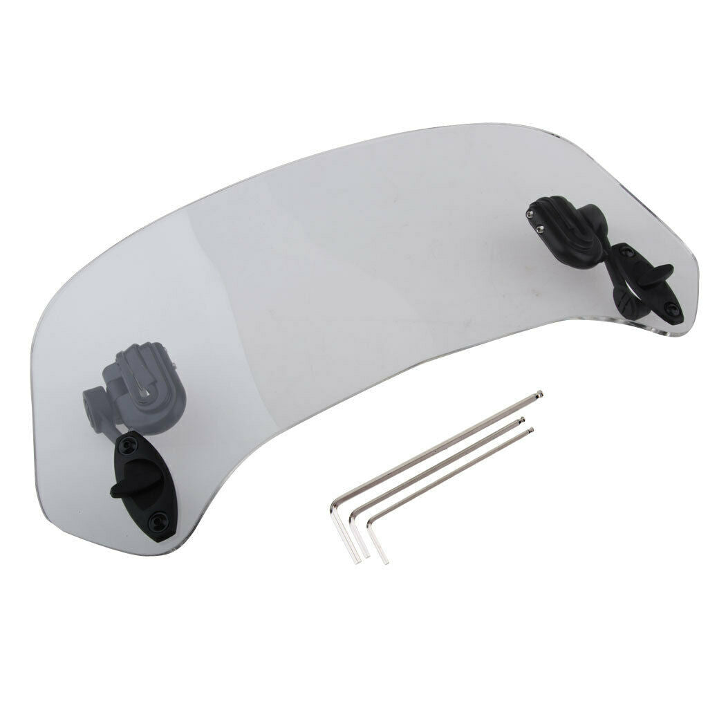 370mm Motorcycle Adjustable Clamp On Extension Windshield Wind Deflector Hand