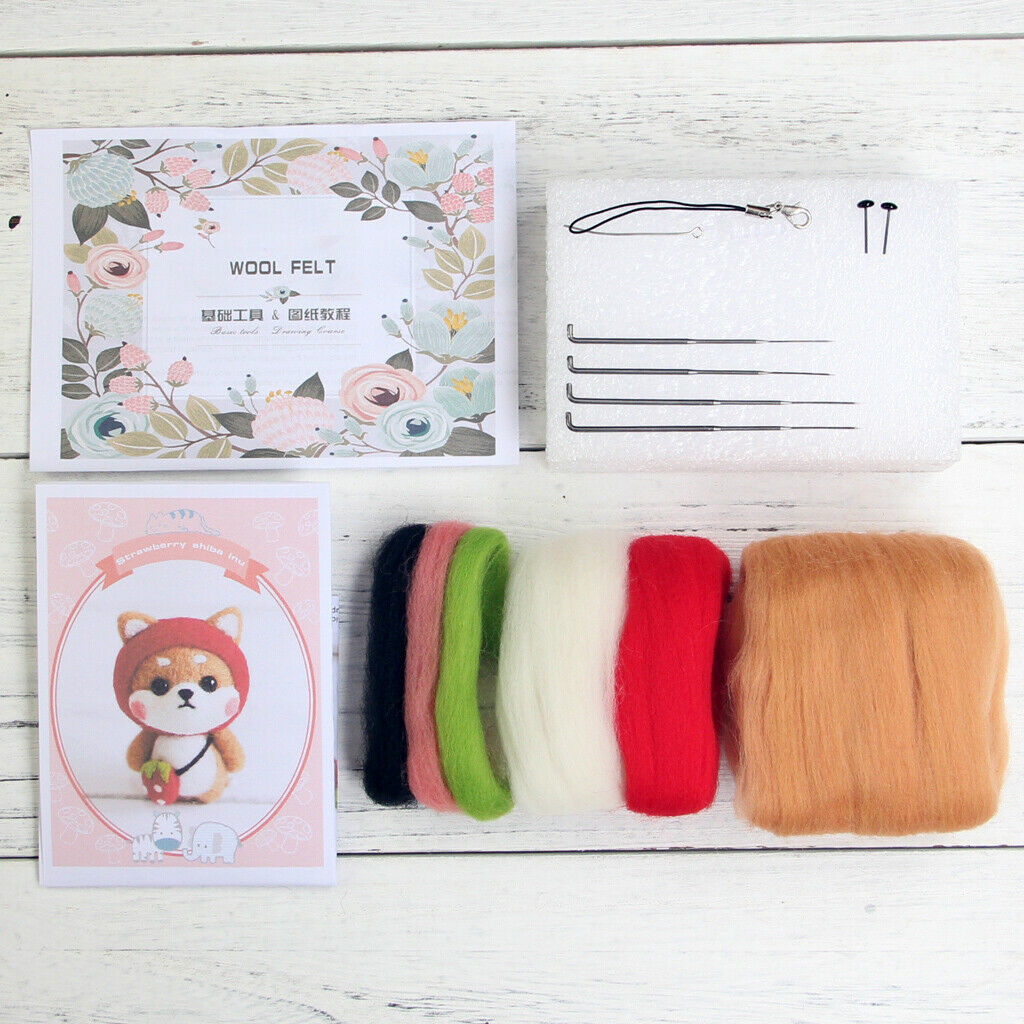 3 Sets Dog  Felting Handle With 7 Needles Wool Embroidery Craft Kit