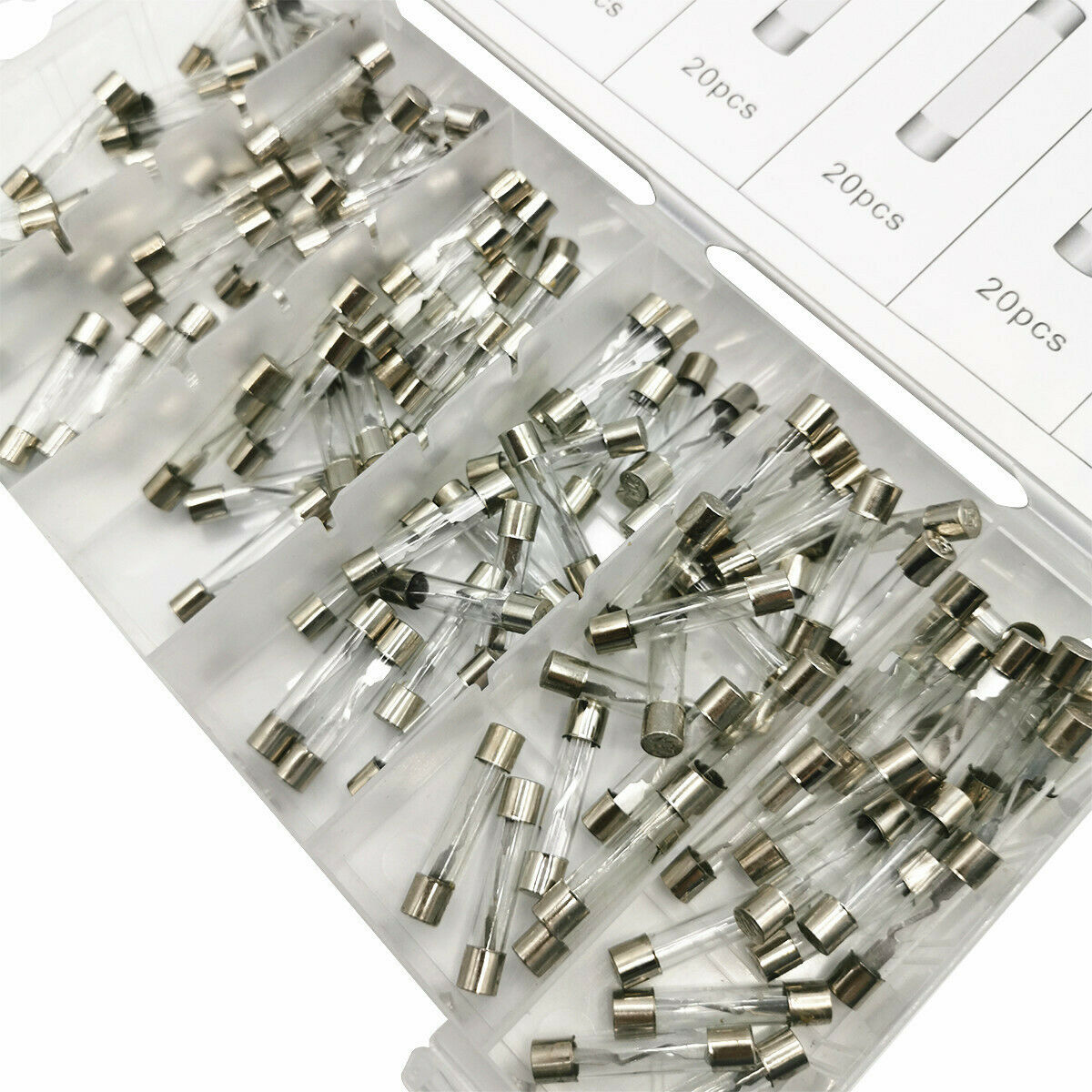 120Pc Car Fuse Glass Fuse Insert Type 12V Small Truck Universal Car 24V Square