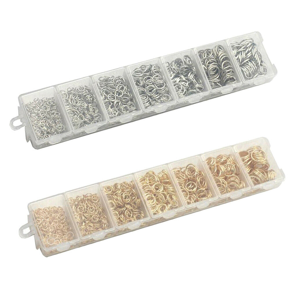 2900x Assorted Sizes Alloy Open Jump Rings Jewellery Making Connectors