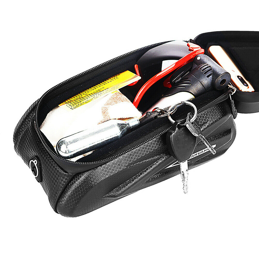 Bicycle Bags Front Frame Touch Screen Waterproof MTB Road Bike Top Tube Pouch @