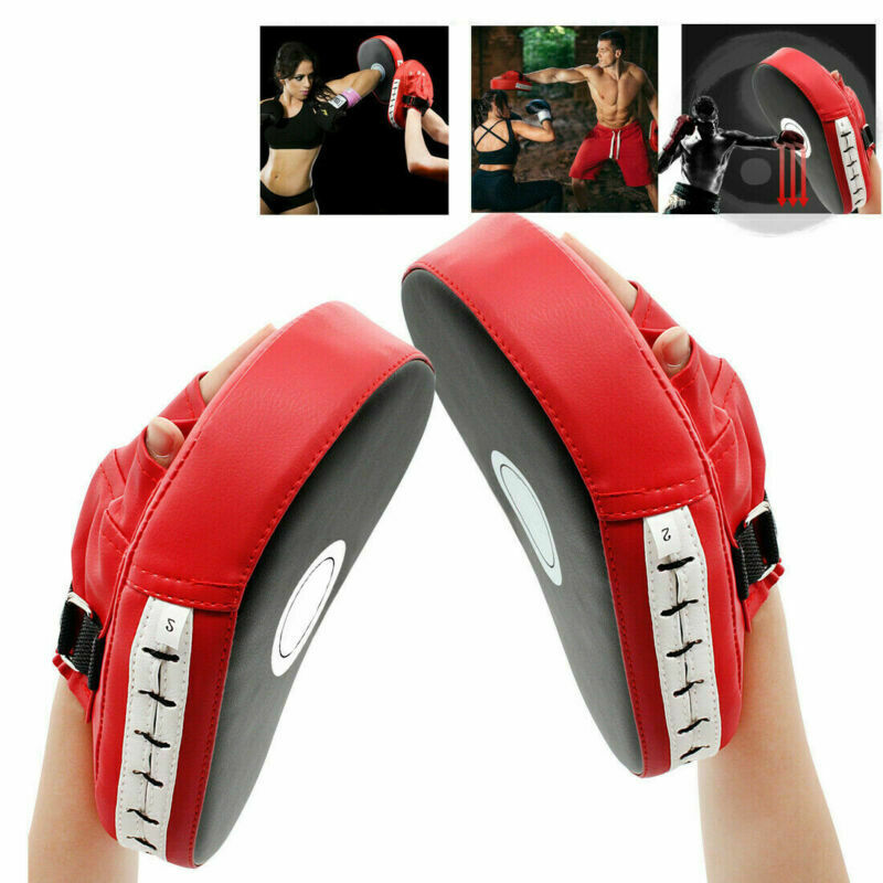 Boxing Punching Focus Pad Hook & Jab Mitts gloves MMA Thai Kick gear target USA