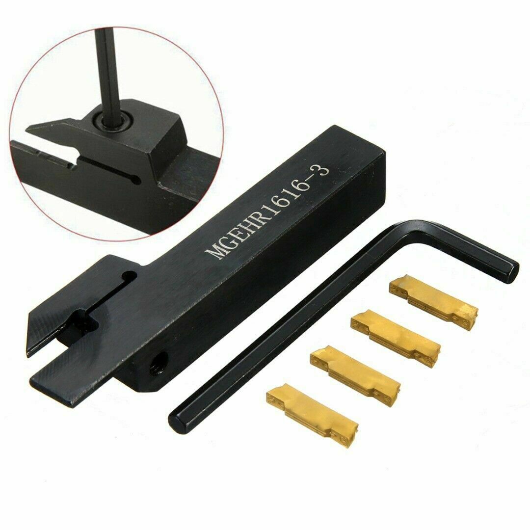 4Pcs MGMN300 Carbide Inserts w/ MGEHR1616-3 CNC Lathe Tool Holder Boring Bar