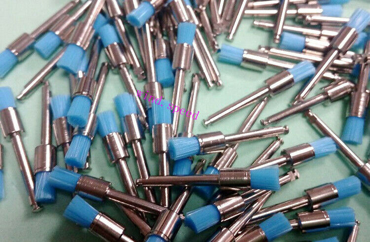 100pcs Colorful Nylon Polishing Brushes Dental Latch Flat Polisher Brush Small