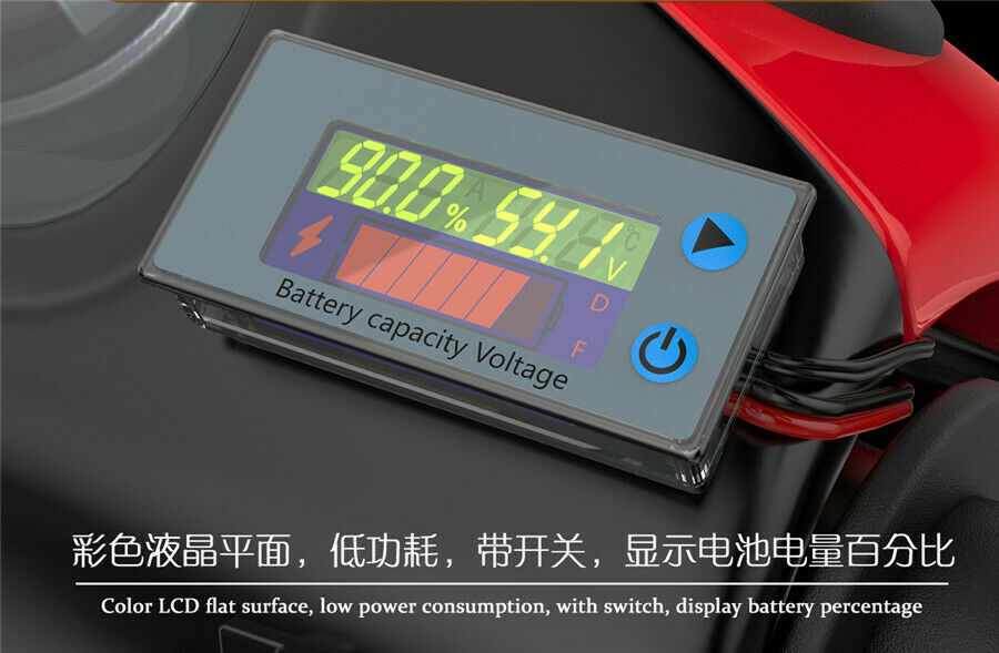 Motorcycle LCD Intelligent Voltmeter Thermometer Electricity Display Meter Gauge