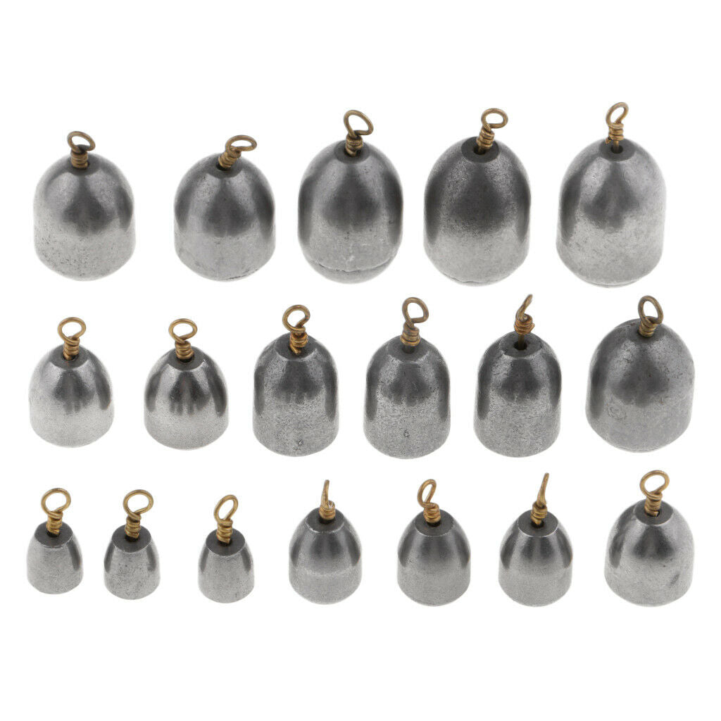 18pcs Iron Sinker Rig Fishing Weights Drop Shot Fishing Accessories 6 Sizes