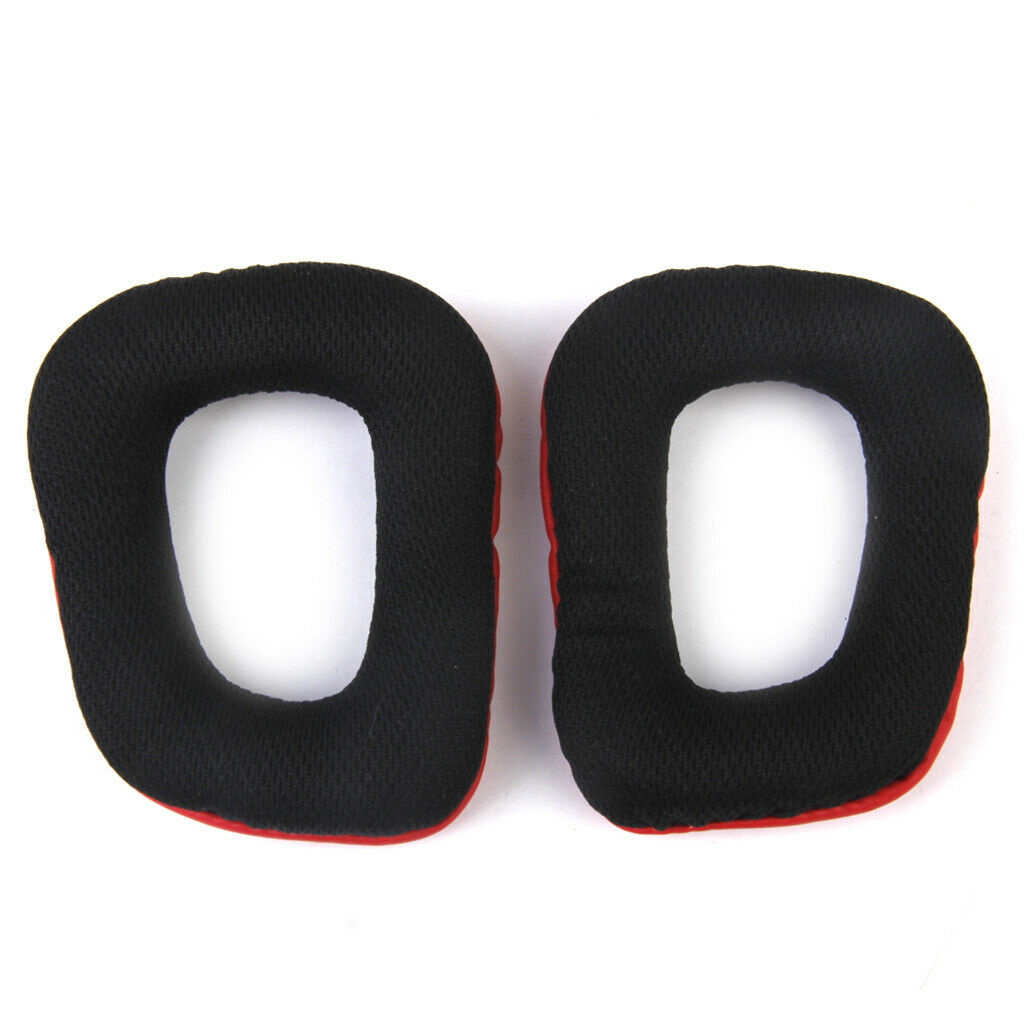 Pair Ear Pads Cushions for Logitech G35 G930 G430 F450 Headphone Red + Black