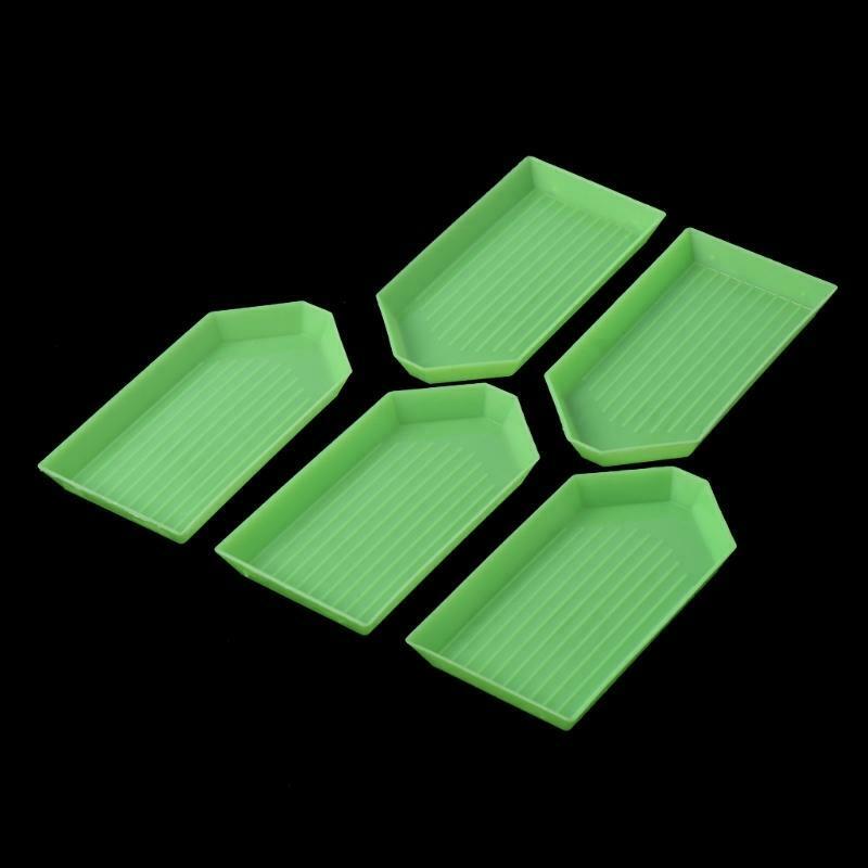 5Pcs DIY 5D Diamond Painting Rhinestone Plate Tray Embroidery Cross Stich Tool