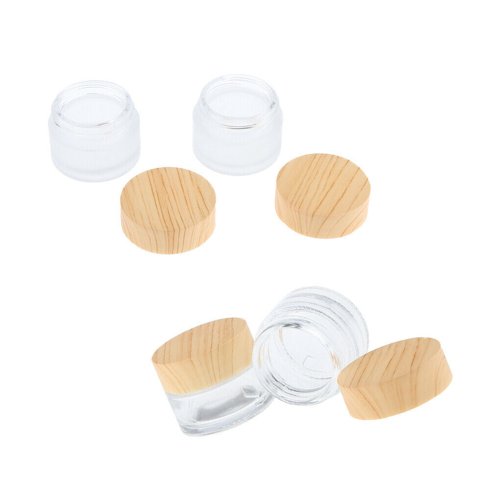15g,Empty,Frosted Glass Pot Jars,Cosmetic Containers,4pcs
