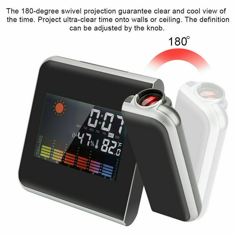 Digital Snooze Alarm Clock LCD Display Temperature Weather Project LED Backlight