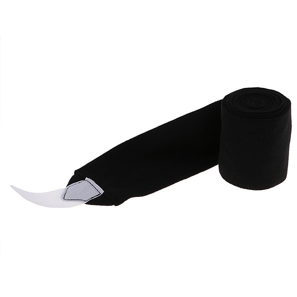 4pcs Soft Fleece Equestrian Leg Wraps Bandage for Horse Riding Racing Black