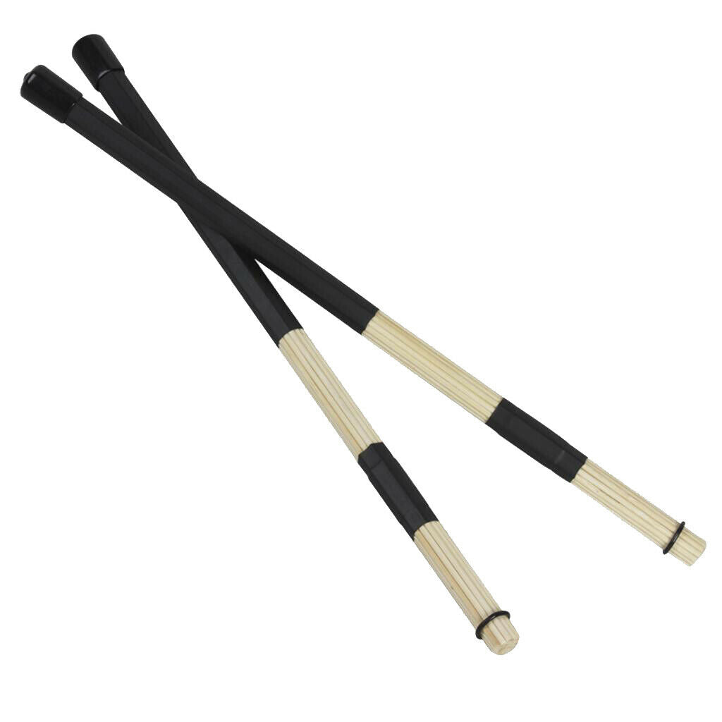 1 Pair Wooden Drum Rod Brushes Drumsticks for Cajon Jazz Drum Accessory, Black