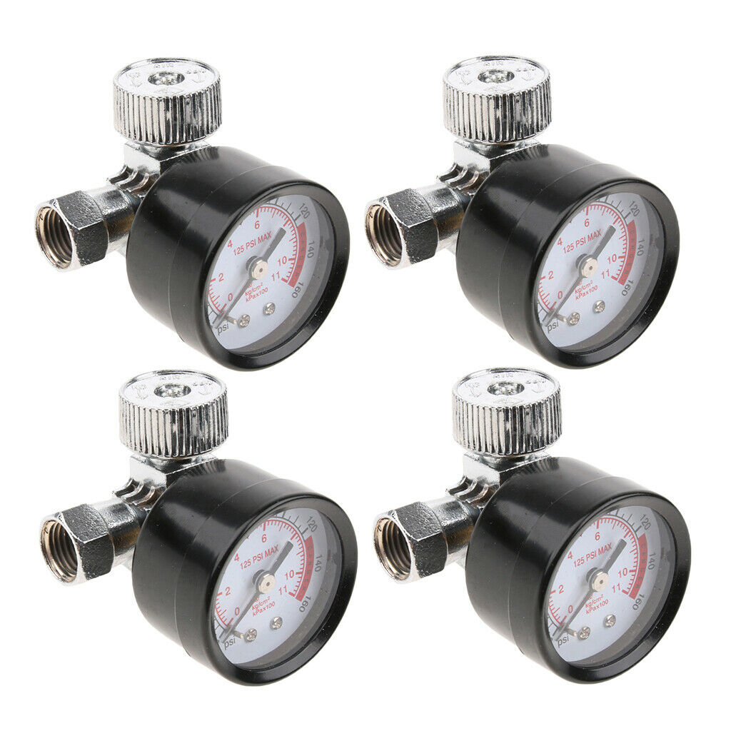 4x 1/4 Spray Gun Air Regulator with Pressure Gauge and Valve Pressure Switch