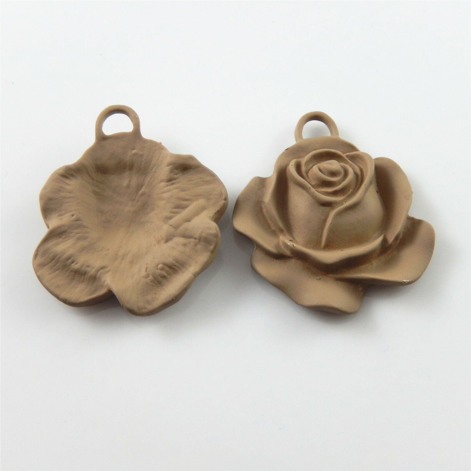 4 pcs Rose Charm Alloy Frosted Beautiful Flower Pendant Craft Findings 31*32*5mm