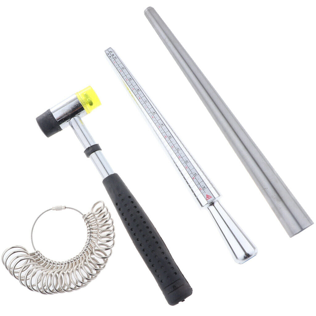4-Packs Ring Mandrel Sizer Finger Sizing Measuring Stick - Ring Sizer Guage