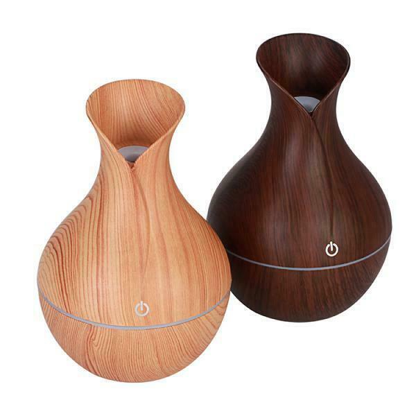 2pcs 130ml Low Noise Mist Humidifer Purier Wood Grain Diffuser Spa Kids Room