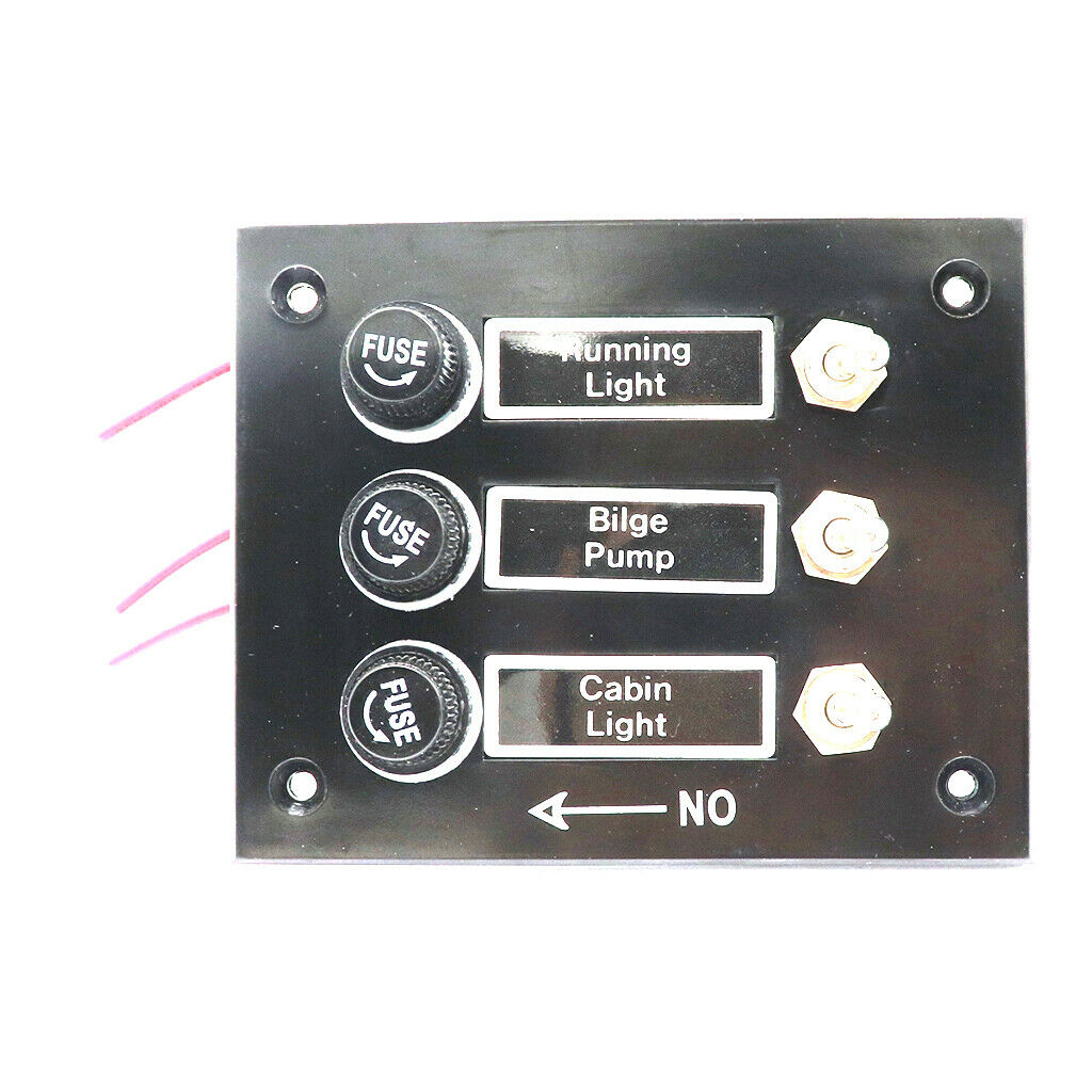 3 Gang 5A Fuse Marine Boat RV Switch Panel 12 Volt New Toggle Switch Panel