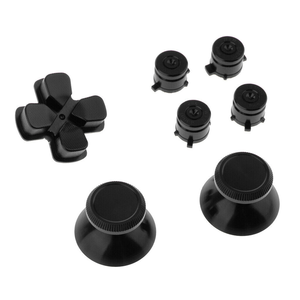 7x Metal PS4 Controller Modding Set D-pad Thumbstick Joystick Button Black