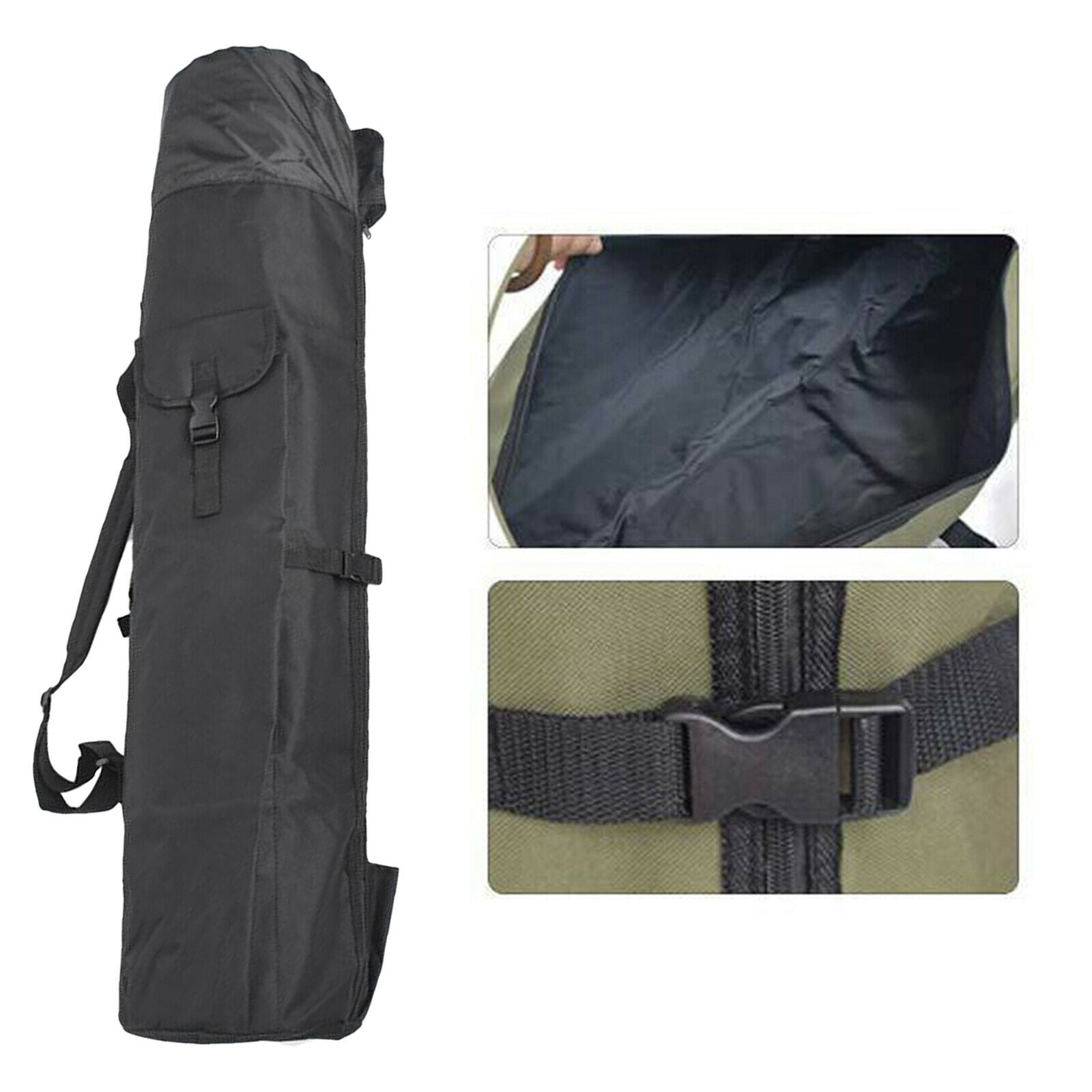 Waterproof Fishing Tackle Bag Fishing Rods Holder Travel Reel Carry Case Black