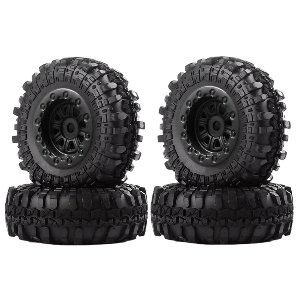 1.0" CNC Micro Wheels Tires Set for Axial SCX24 000002 RC Crawler Car Parts