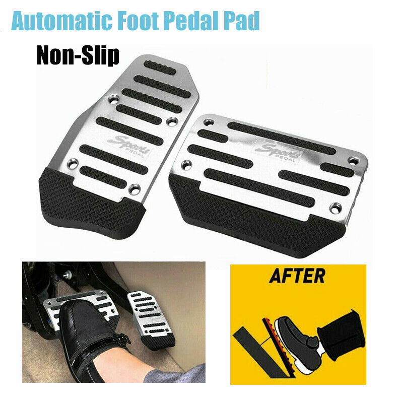 2X Aluminum Non-Slip Automatic Car Brake Accelerator Pedal Pad Cover Universal