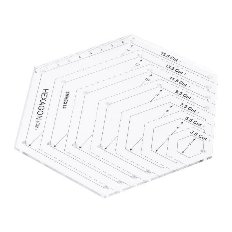 Hexagon Quilting Ruler Patchwork Plastic Template DIY Sewing Tools Useful