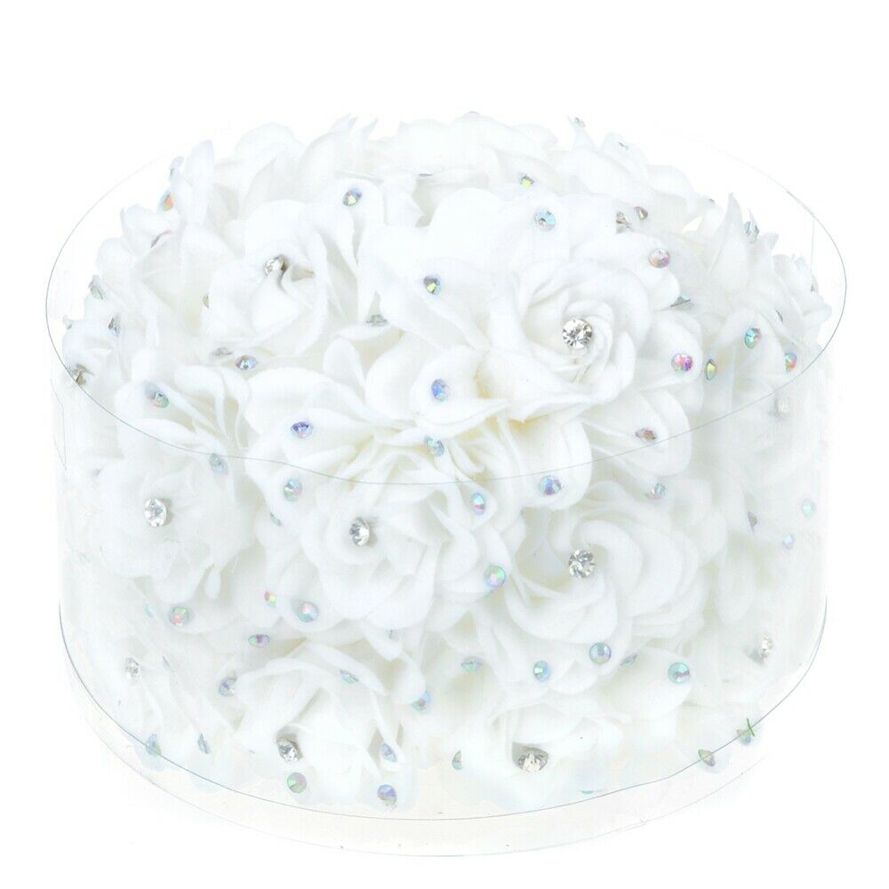 10pcs Womens Hair Clips White Flower Cloth U-shaped Hair Pin Barrette Wedding