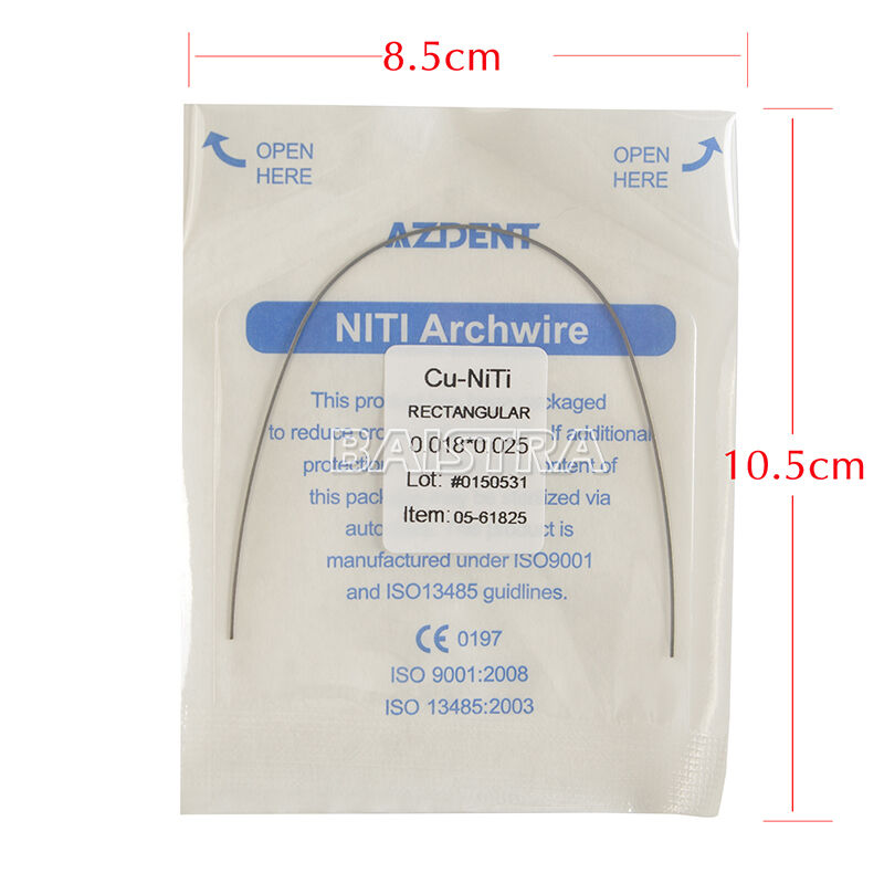 50Packs Dental Cu NiTi Copper Nickel Titanium Rectangular Arch Wires 0.018*0.025