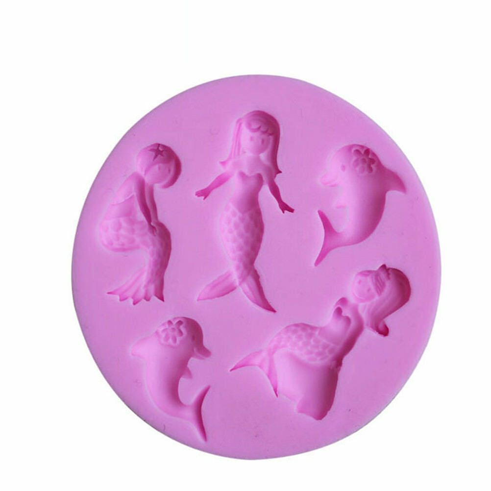 mermaid silicone fondant cake mould decorating mold chocolate baking tool.l8