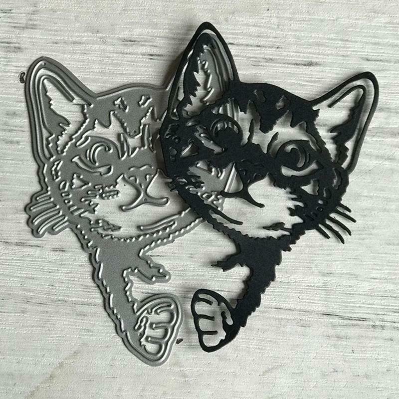Cat Metal Cutting Dies Stencil Scrapbooking DIY Album Stamp Paper Card Mold