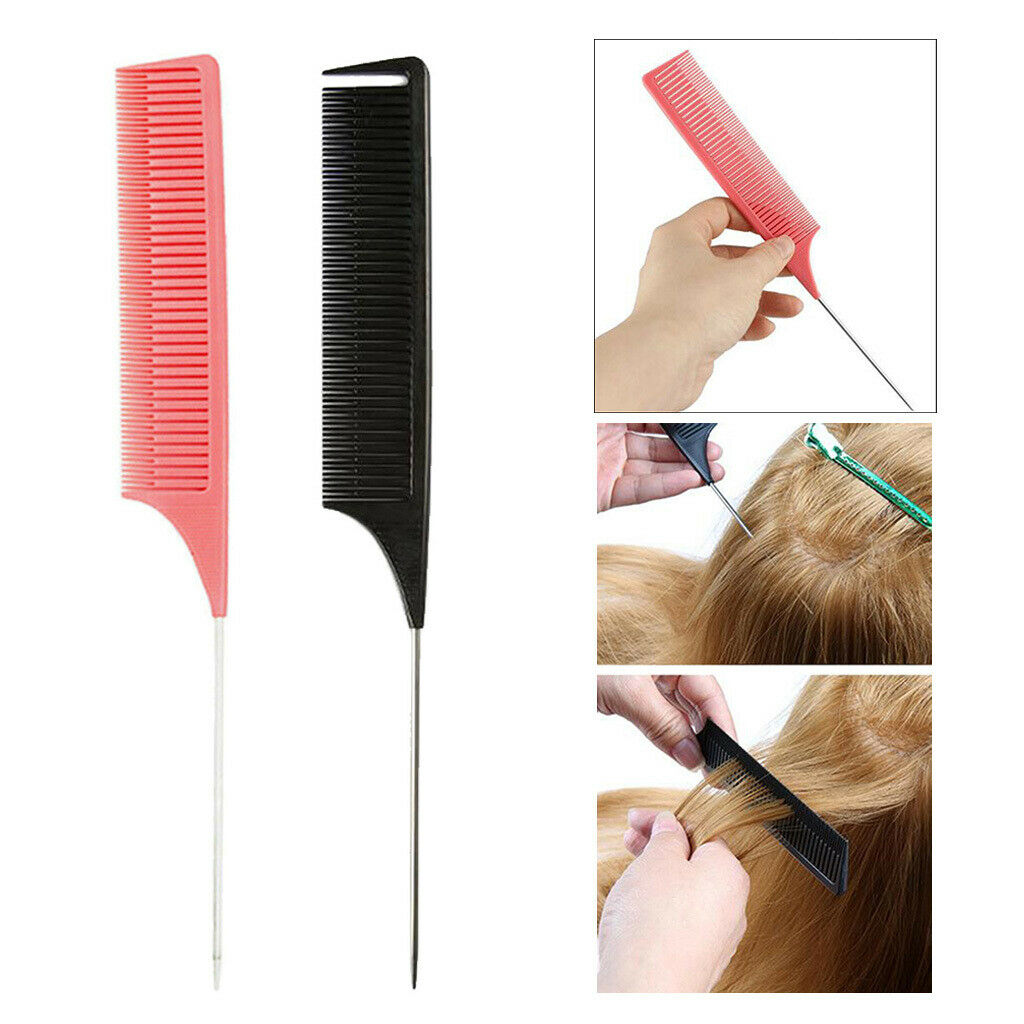 2x New Sectioning Weaving Highlighting Foiling Hair Comb for Salon Combs