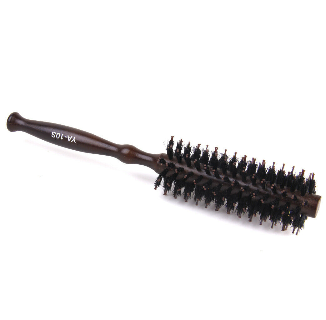 Wooden Handle Anti-Static No Frizz Round Brush Roller Comb for Blow Drying