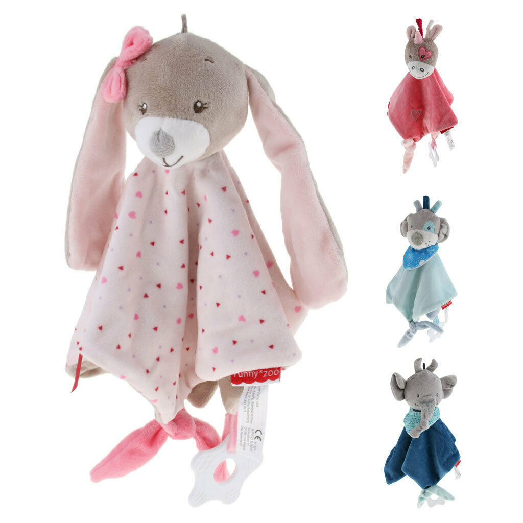 4x Comfortable Nursery Baby Security Blanket Teething Blanket Colorful