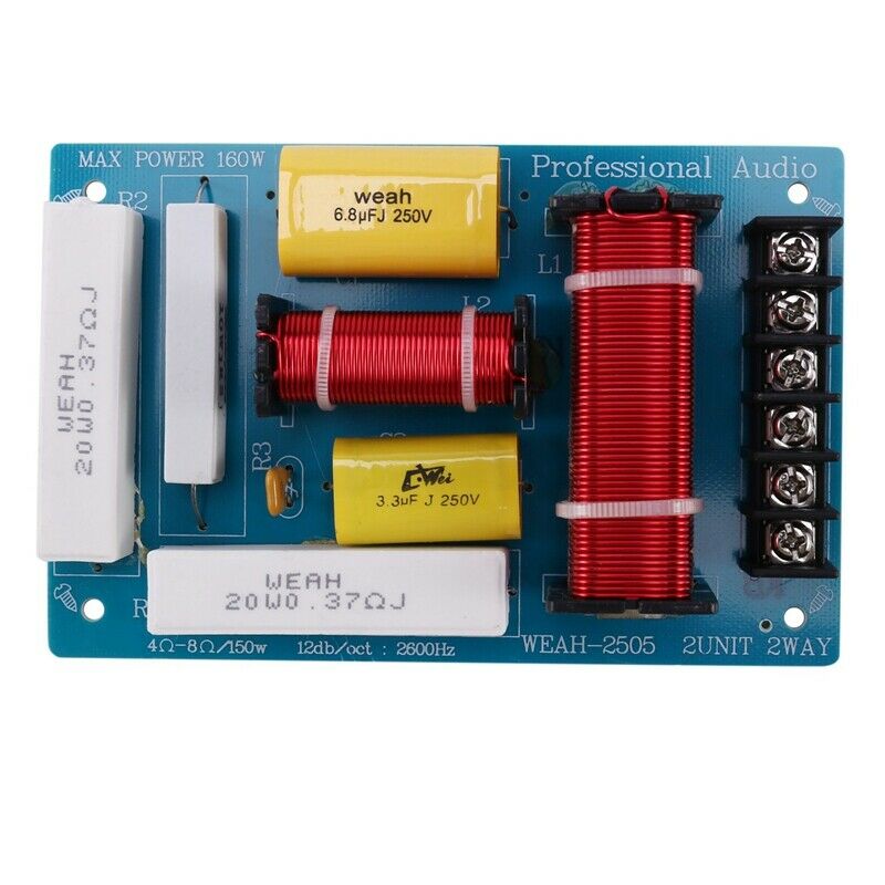 200W Speaker Crossover 2 Way High-Low 4-8 Ohm Frequency Divider for Speaker J1M2