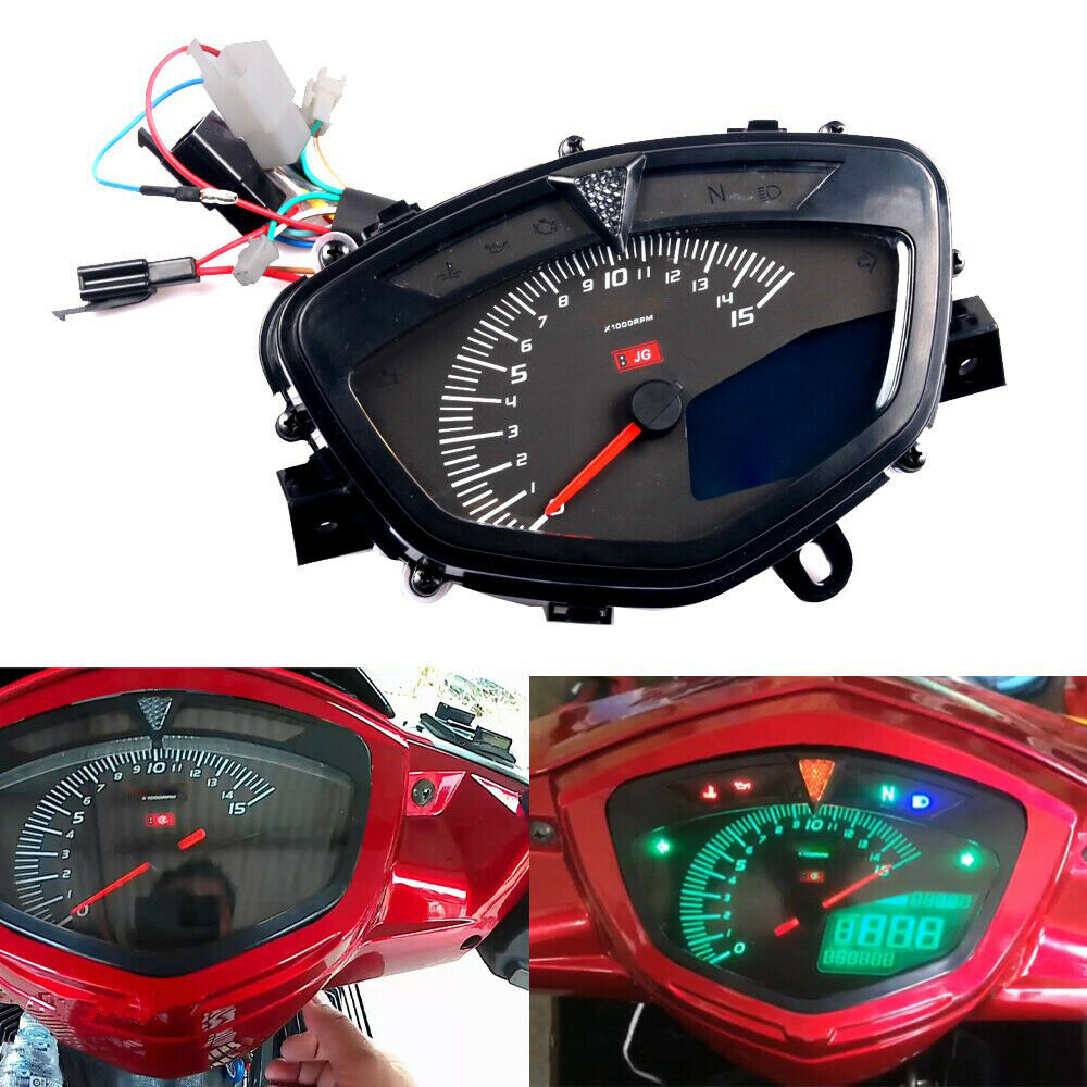 Motorcycle LCD Digital Speedometer Odometer Tachometer Gauge for Yamaha LC135 V1