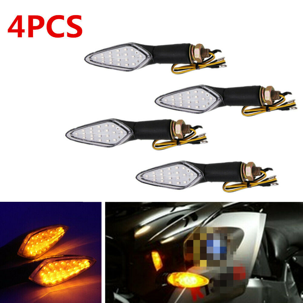 4pcs Motorcycle Electric Scooter Bike LED Turn Signal Light Waterproof Tail Lamp