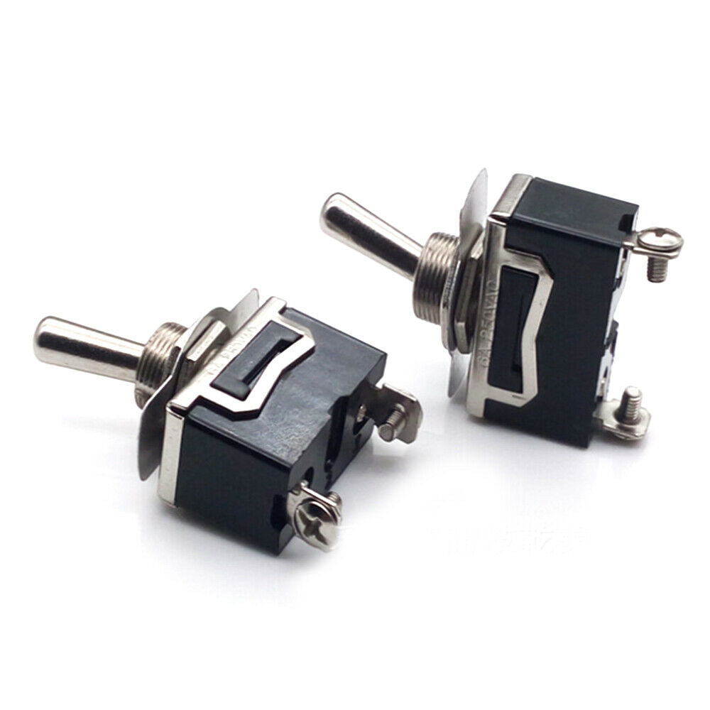 5PCS Heavy Duty Toggle Flick Car Dash Light Metal SPST Switch 10A 125V 6A 250V