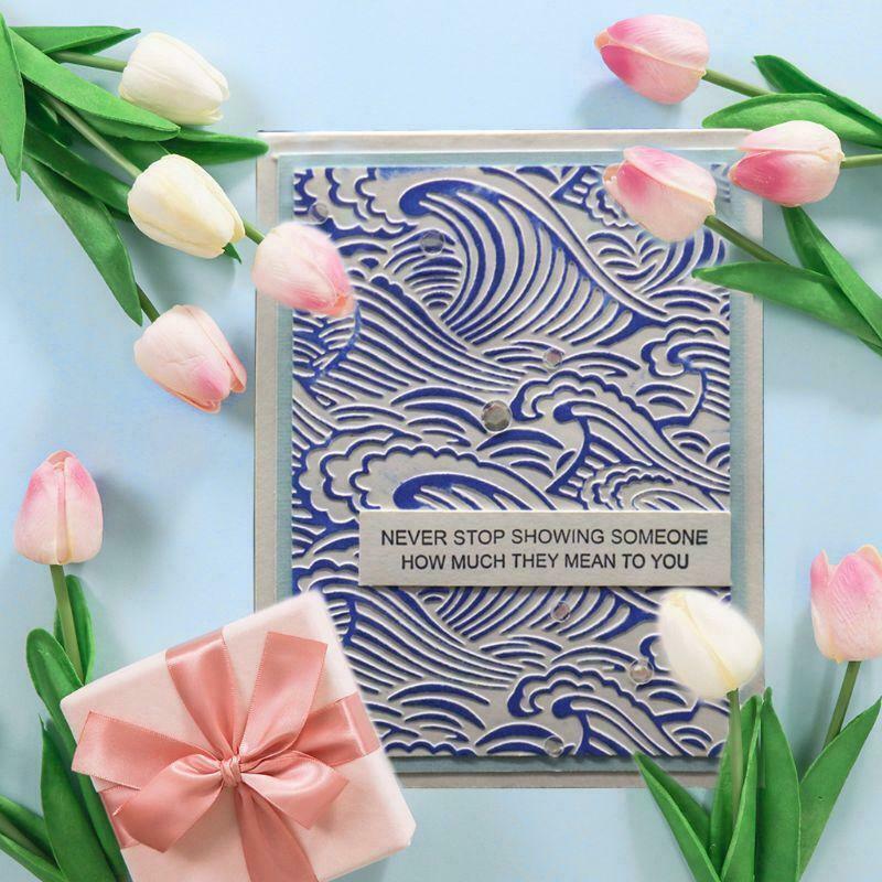 Sea Wave Cloud Background DIY Cutting Dies Scrapbooking Embossing Folder Craft