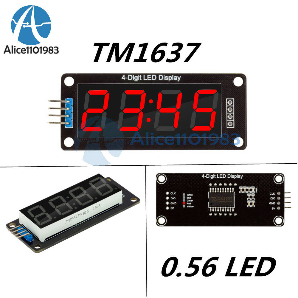 0.56 Inch TM1637 4-Bits Red Digital LED Display Clock Tube Display for Arduino