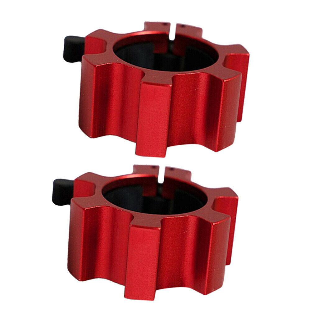 2 Pieces 2'' Barbell Collars Gym  Lock Weightlifting Shaft Clamps Red