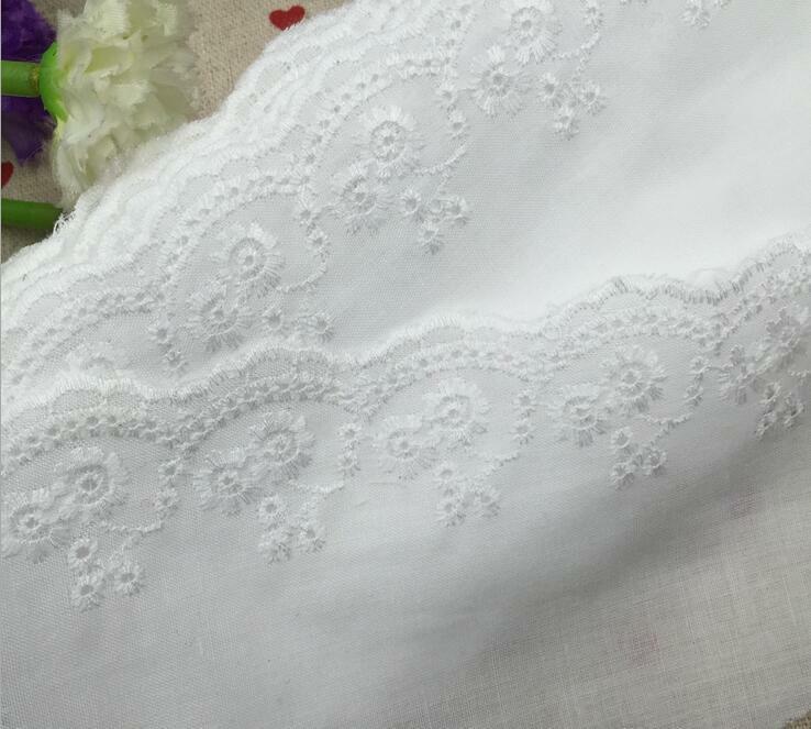 5 Yards White cotton embroidery Flower Lace decoration Sewing clothes crafts
