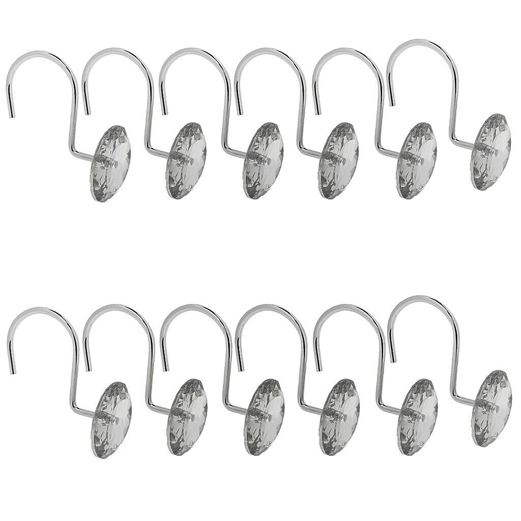 Pack Rhinestone Window Curtain   Hook Drapery Valance Hanger Hook White