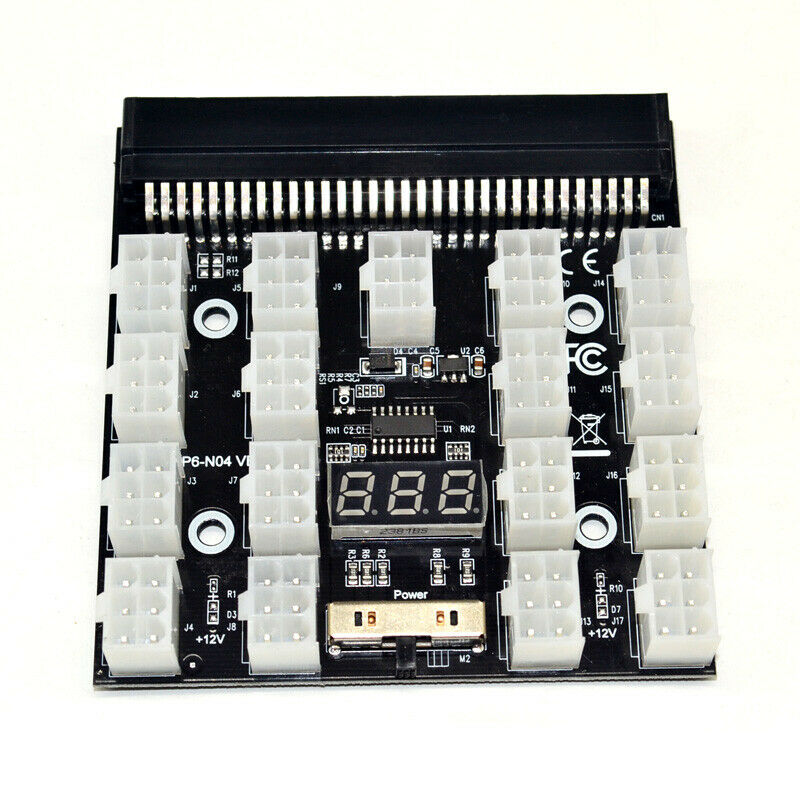 PCI-E 17X6Pin Power Supply Breakout Board Adapter Converter 12V for Ethereum BA6