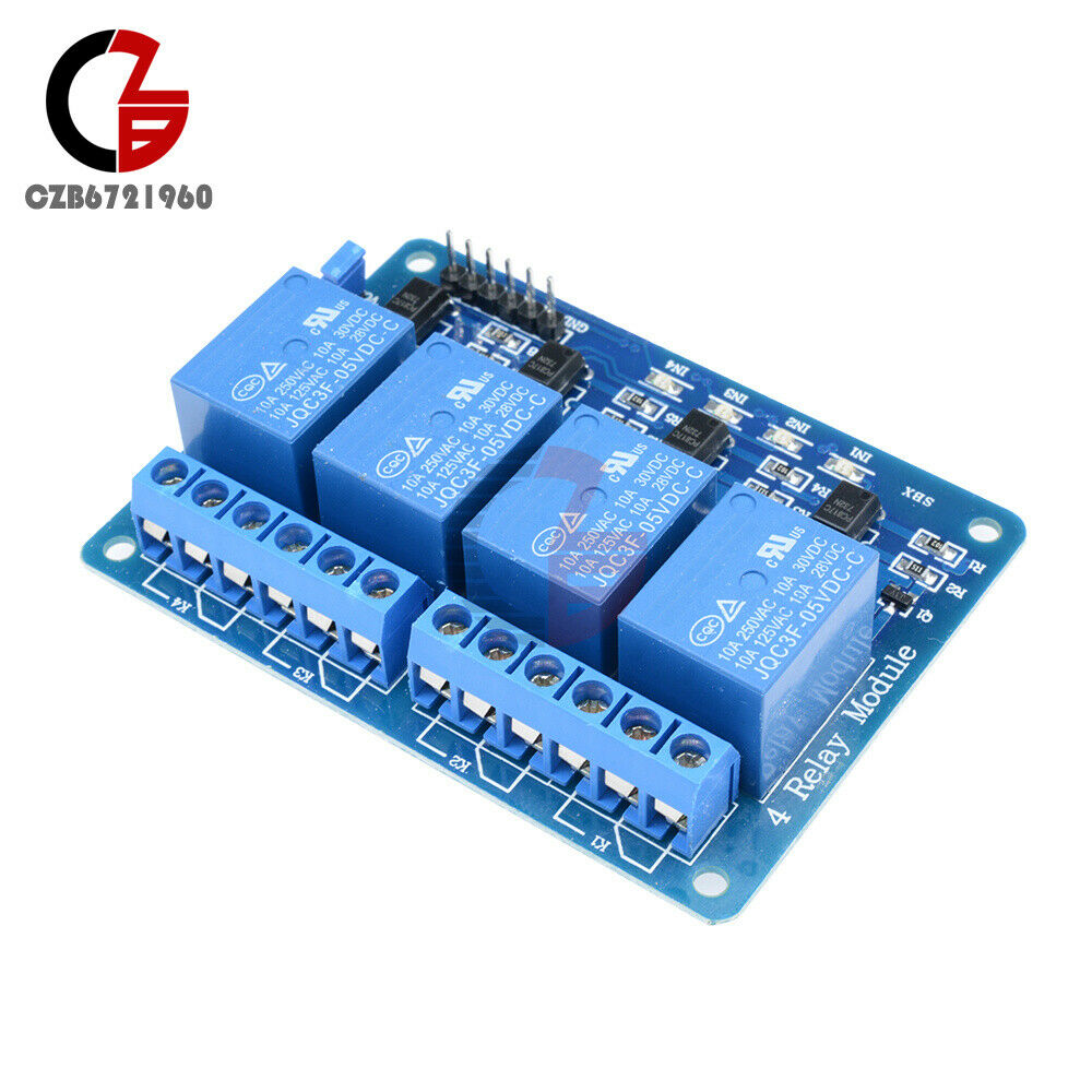 5PCS Four 4 Channel Relay Module DC 5V With Optocoupler For Arduino ARM AVR DSP