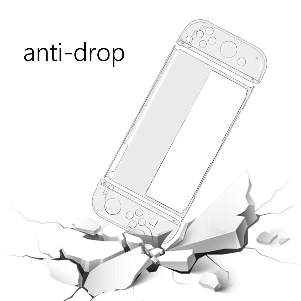 8 in 1 Crystal Cover Set for OLED Controller Tempered Film Thumb Grip Caps