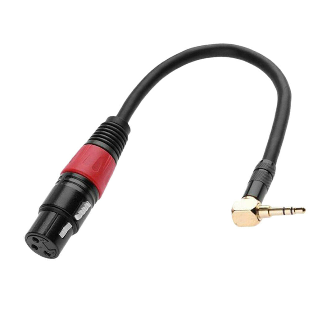 90Degree 3.5mm TRS Male Stereo To XLR 3pin Female Jack Cable 7.87" Connector