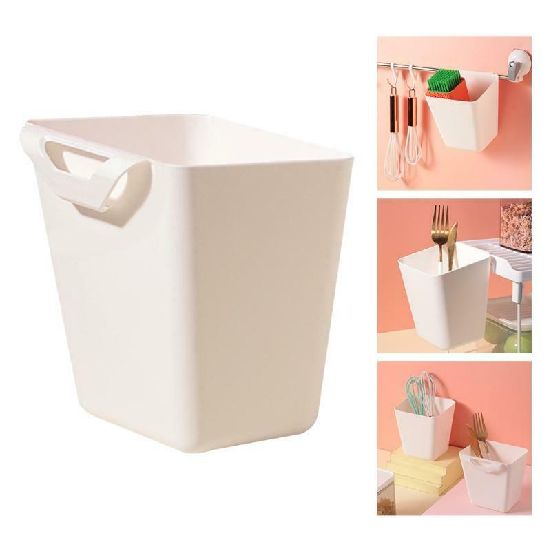 Storage Basket Plastic Back Hanging Bucket Portable Remote Control Organizer